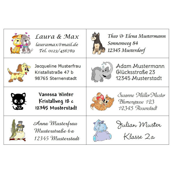 adressaufkleber mit motiv