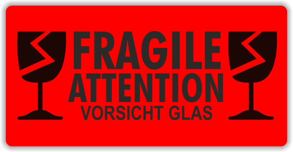 vorsicht glas aufkleber drucken