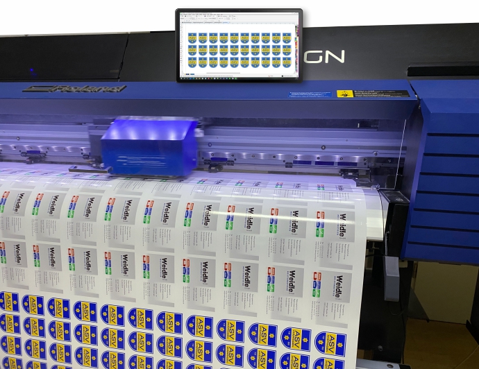 aufkleber drucken maschine