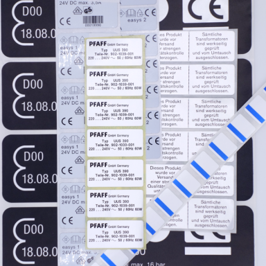 typenschild etiketten