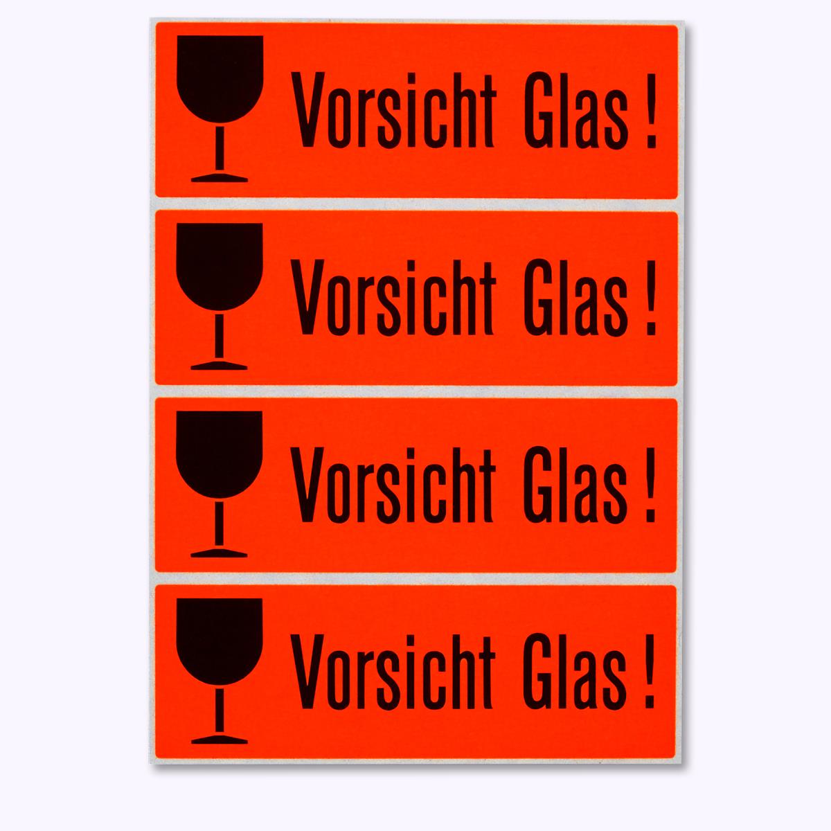 vorsicht glas aufkleber