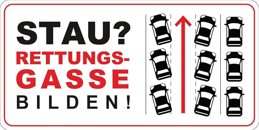 rettungsgasse aufkleber