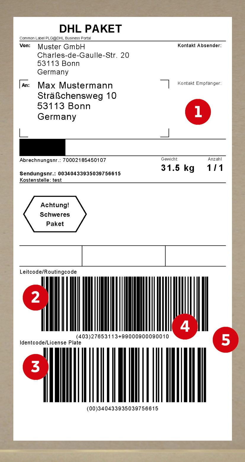 klebeetiketten für dhl online frankierung